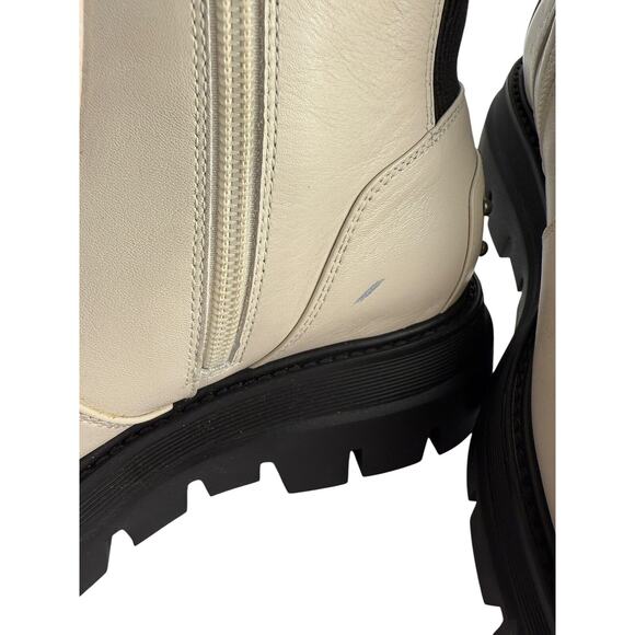 Aquatalia Skyler Water Resistant Lug Sole Platform Boot Off White Size 8 NWOB - Picture 4 of 13